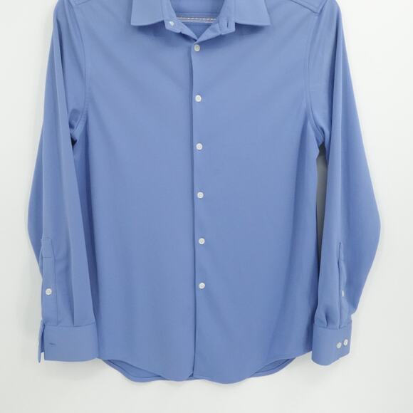 Ministry Of Supply Shirt Mens Medium Blue Apollo Long Sleeve Button Up Casual - Picture 8 of 13